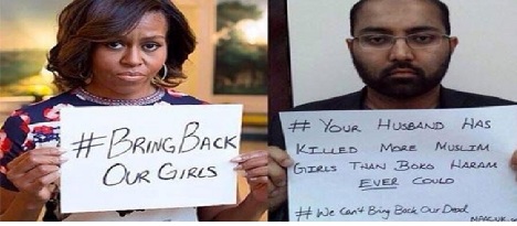 Michelle Obama, anti-drone, campaign, Boko Haram, schoolgirls, Barack Obama, militants