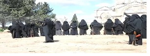 Female Terrorist, Training Camp, Syria, machine guns, ISIS., jihadic slogans, Raqqa, 