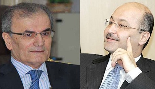 برهم احمد صالح (راست) و نجم الدین عمر کریم، دو نامزد ریاست جمهوری عراق