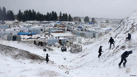 وضعيت تكان دهنده آوارگان سوری در سوز و سرما