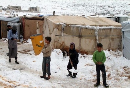 وضعيت تكان دهنده آوارگان سوری در سوز و سرما