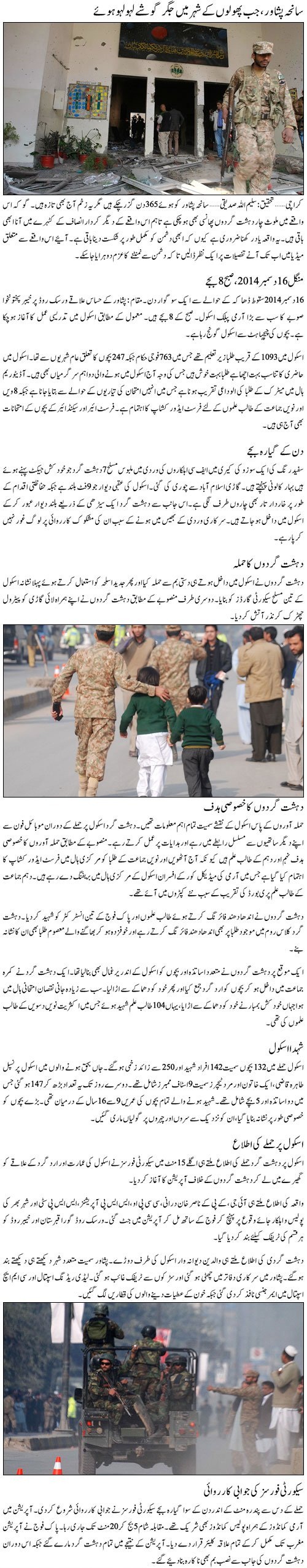 سانحہ پشاور کی کہانی 