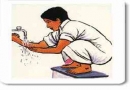 Ablution, face, hands, precaution, downwards, wiping